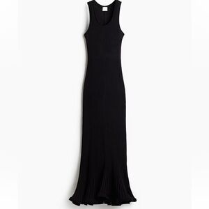 H&M Silk-Blend Maxi Dress Large Black NWT